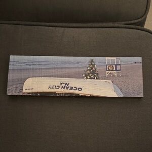 Ocean City New Jersey Holiday Beach Scene Wooden Wall Art